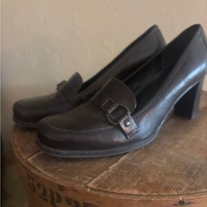 Connie Espresso Leather Heels